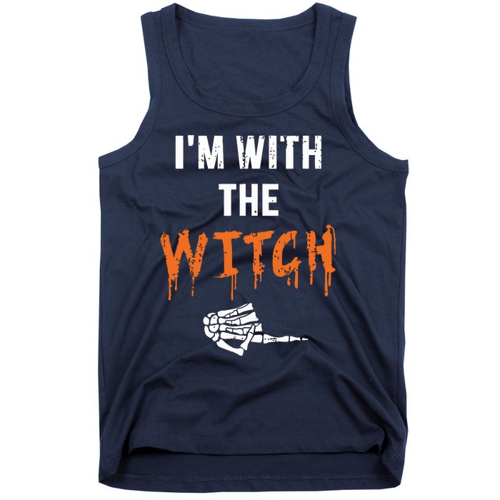 Halloween Shirt For Husbands I'm With The Witch She Be Crazy Tank Top