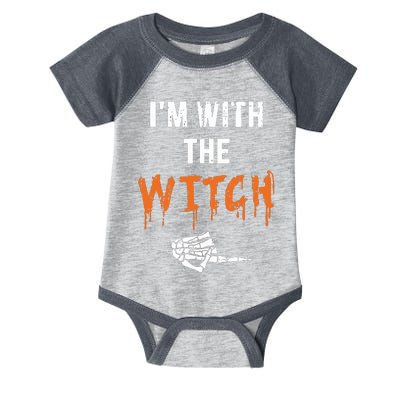 Halloween Shirt For Husbands I'm With The Witch She Be Crazy Infant Baby Jersey Bodysuit