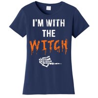 Halloween Shirt For Husbands I'm With The Witch She Be Crazy Women's T-Shirt