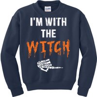 Halloween Shirt For Husbands I'm With The Witch She Be Crazy Kids Sweatshirt