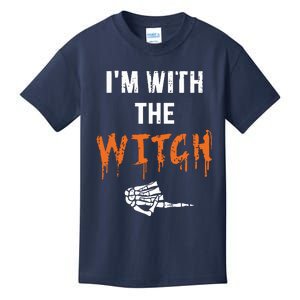 Halloween Shirt For Husbands I'm With The Witch She Be Crazy Kids T-Shirt