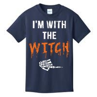 Halloween Shirt For Husbands I'm With The Witch She Be Crazy Kids T-Shirt