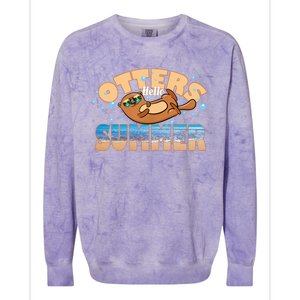 Hello Summer Funny Sea Otter Lover Gift Colorblast Crewneck Sweatshirt