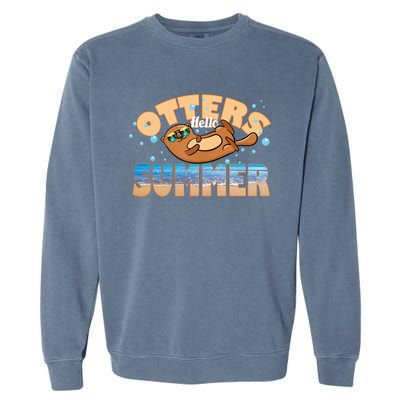 Hello Summer Funny Sea Otter Lover Gift Garment-Dyed Sweatshirt