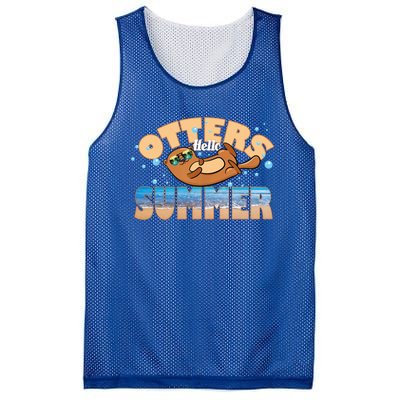 Hello Summer Funny Sea Otter Lover Gift Mesh Reversible Basketball Jersey Tank