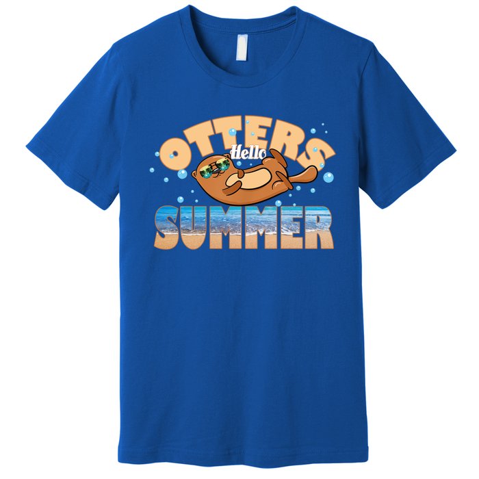 Hello Summer Funny Sea Otter Lover Gift Premium T-Shirt