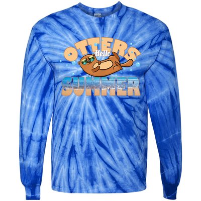 Hello Summer Funny Sea Otter Lover Gift Tie-Dye Long Sleeve Shirt