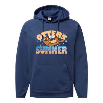 Hello Summer Funny Sea Otter Lover Gift Performance Fleece Hoodie