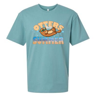 Hello Summer Funny Sea Otter Lover Gift Sueded Cloud Jersey T-Shirt