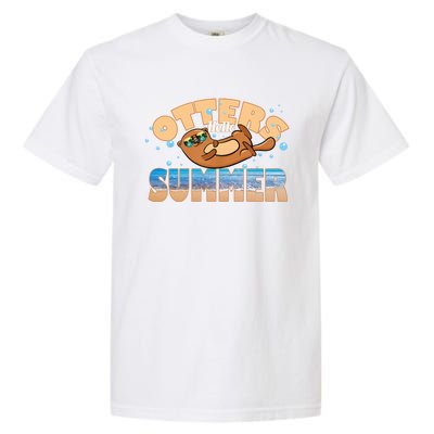 Hello Summer Funny Sea Otter Lover Gift Garment-Dyed Heavyweight T-Shirt