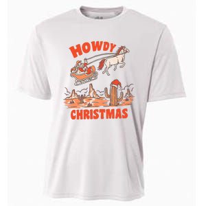 Howdy Santa Funny Christmas Xmas Western Cowboy Cooling Performance Crew T-Shirt