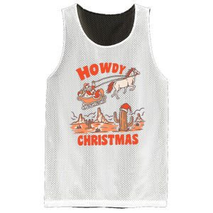 Howdy Santa Funny Christmas Xmas Western Cowboy Mesh Reversible Basketball Jersey Tank