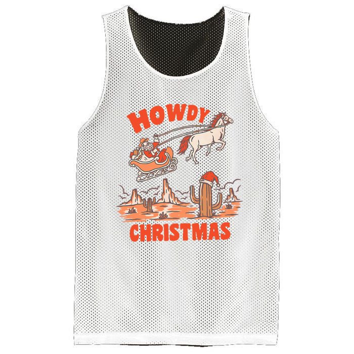 Howdy Santa Funny Christmas Xmas Western Cowboy Mesh Reversible Basketball Jersey Tank