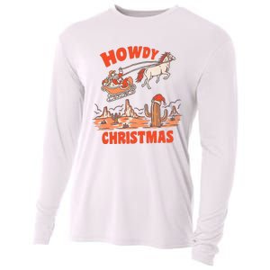 Howdy Santa Funny Christmas Xmas Western Cowboy Cooling Performance Long Sleeve Crew