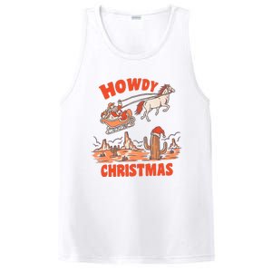 Howdy Santa Funny Christmas Xmas Western Cowboy PosiCharge Competitor Tank