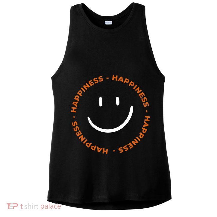 Happiness Smiley Face Be Happy Inspirational Ladies PosiCharge Tri-Blend Wicking Tank