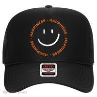 Happiness Smiley Face Be Happy Inspirational High Crown Mesh Back Trucker Hat