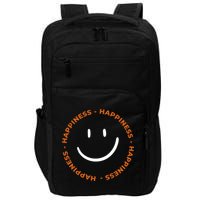 Happiness Smiley Face Be Happy Inspirational Impact Tech Backpack