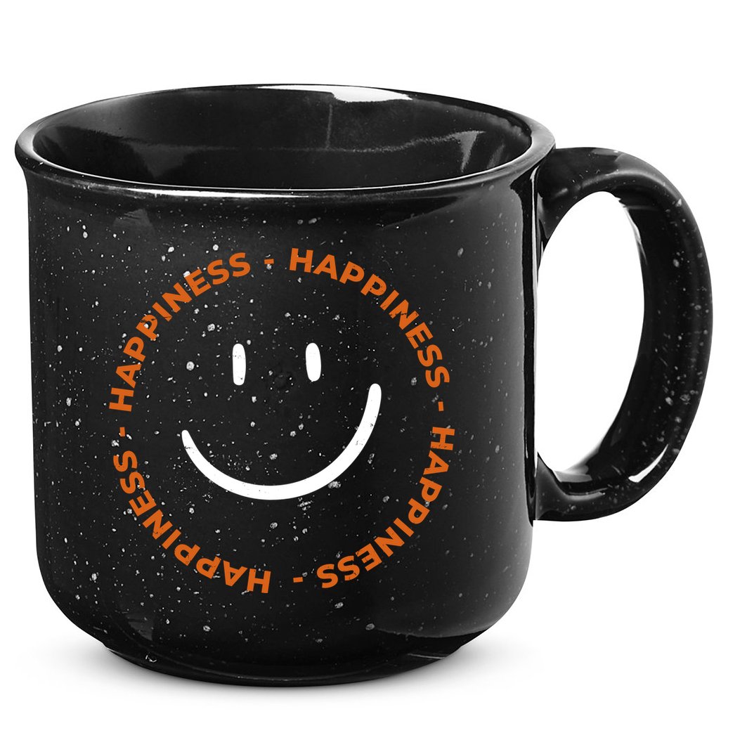 Happiness Smiley Face Be Happy Inspirational 15oz Campfire Ceramic Mug