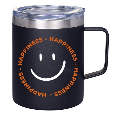 Happiness Smiley Face Be Happy Inspirational 12oz Stainless Steel Coffee Mug