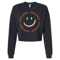 Happiness Smiley Face Be Happy Inspirational Cropped Pullover Crew