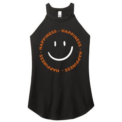 Happiness Smiley Face Be Happy Inspirational Women's Perfect Tri Rocker Tank