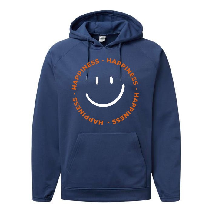 Happiness Smiley Face Be Happy Inspirational Performance Fleece Hoodie