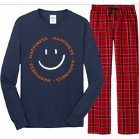 Happiness Smiley Face Be Happy Inspirational Long Sleeve Pajama Set