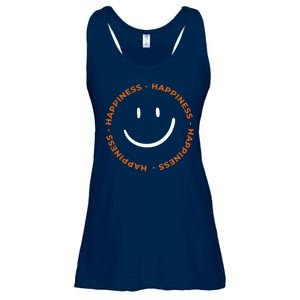 Happiness Smiley Face Be Happy Inspirational Ladies Essential Flowy Tank