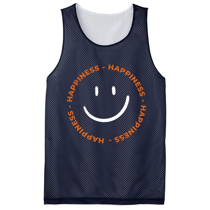 Happiness Smiley Face Be Happy Inspirational Mesh Reversible Basketball Jersey Tank