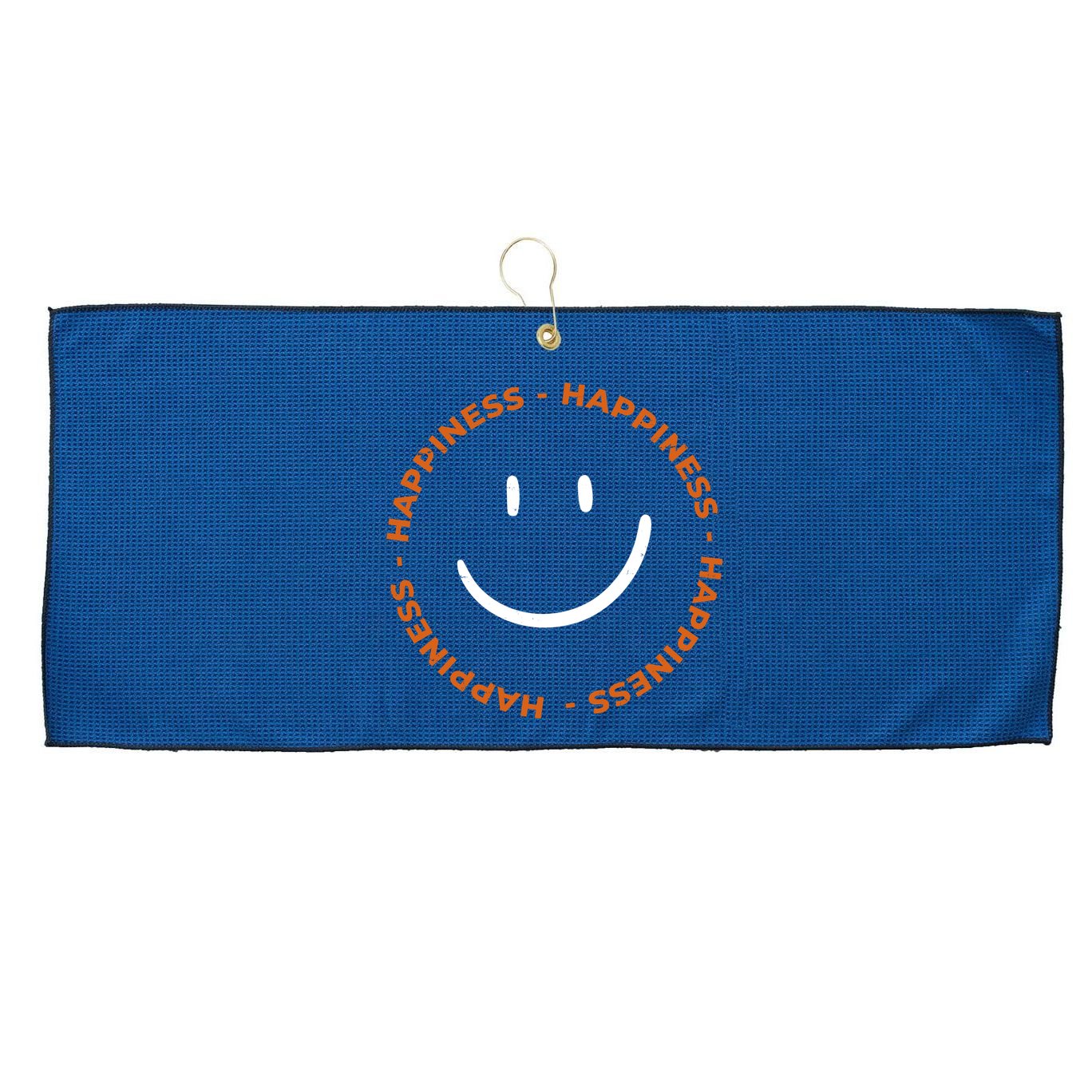 Happiness Smiley Face Be Happy Inspirational Large Microfiber Waffle Golf Towel