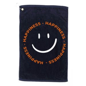 Happiness Smiley Face Be Happy Inspirational Platinum Collection Golf Towel