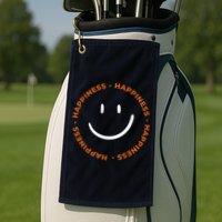 Happiness Smiley Face Be Happy Inspirational Golf Towel
