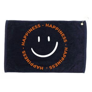 Happiness Smiley Face Be Happy Inspirational Grommeted Golf Towel