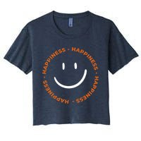 Happiness Smiley Face Be Happy Inspirational Crop Top