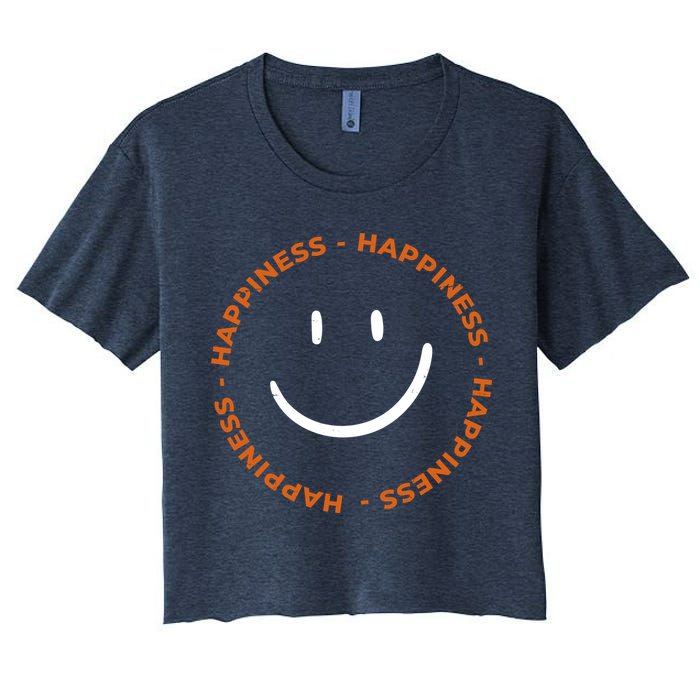 Happiness Smiley Face Be Happy Inspirational Crop Top