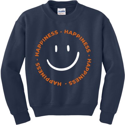 Happiness Smiley Face Be Happy Inspirational Kids Sweatshirt