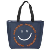Happiness Smiley Face Be Happy Inspirational Zip Tote Bag