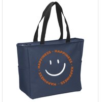 Happiness Smiley Face Be Happy Inspirational Zip Tote Bag