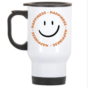 Happiness Smiley Face Be Happy Inspirational Stainless Steel Travel Mug