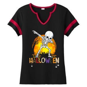 Halloween Shirts For Dabbing Skeleton Costume Ladies Halftime Notch Neck Tee