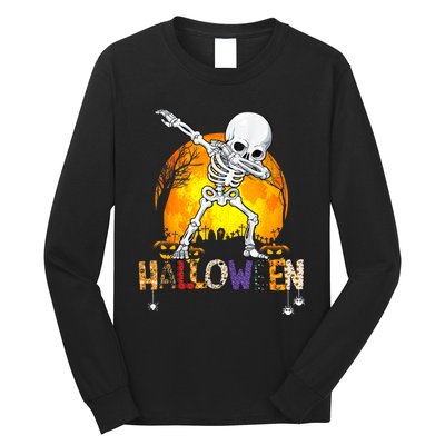 Halloween Shirts For Dabbing Skeleton Costume Long Sleeve Shirt