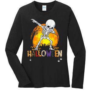 Halloween Shirts For Dabbing Skeleton Costume Ladies Long Sleeve Shirt