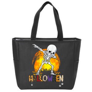 Halloween Shirts For Dabbing Skeleton Costume Zip Tote Bag