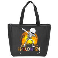 Halloween Shirts For Dabbing Skeleton Costume Zip Tote Bag