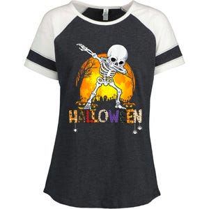 Halloween Shirts For Dabbing Skeleton Costume Enza Ladies Jersey Colorblock Tee