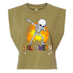 Halloween Shirts For Dabbing Skeleton Costume Garment-Dyed Women's Muscle Tee