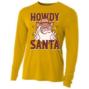 Howdy Santa Funny Christmas Holiday Cooling Performance Long Sleeve Crew