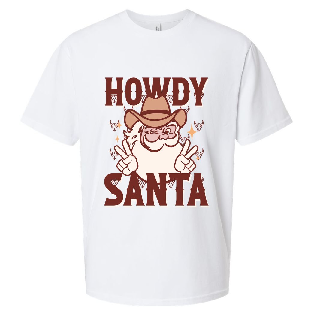 Howdy Santa Funny Christmas Holiday Sueded Cloud Jersey T-Shirt