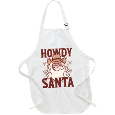 Howdy Santa Funny Christmas Holiday Full-Length Apron With Pockets